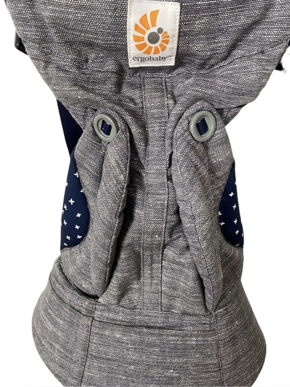 Ergobaby Heather Gray Carrier with Navy Panels
